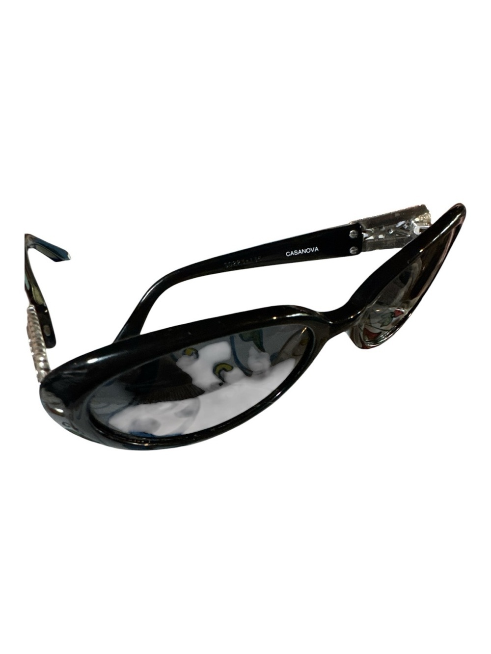 Brighton Vintage “Casanova” Embellished Black Sunglasses w/Ornate Silver Accents - Picture 3 of 5